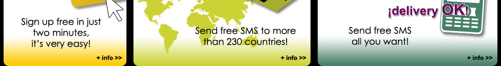 Send free sms with twinSMS. Free international sms to any mobile operator.